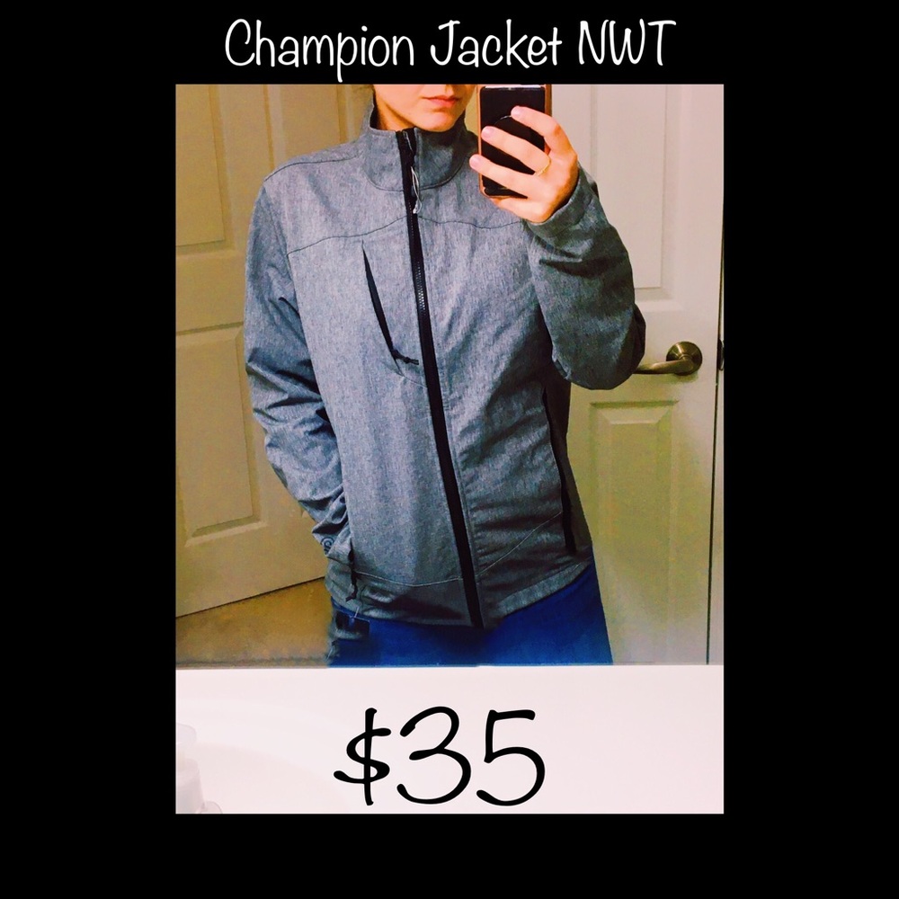 NWT champion grey black zip up jacket